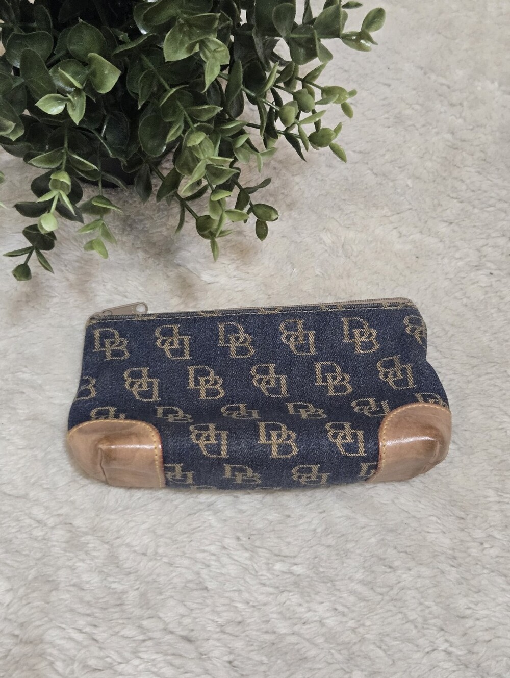 Dooney & Bourke Blue Denim Monogram Cosmetic Y2K Pouch